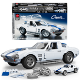 Mattel Brick Shop Hot Wheels Corvette Grand Sport Building Toy Kit (918 Pieces), For Collectors