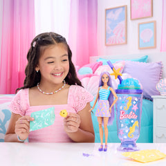 Barbie Pop Reveal Doll & Accessories, Sea Slushy Series Fashion Doll, Pet, Slime & Color Change