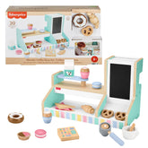 Fisher-Price Wooden Coffee Shop Set For Preschool Pretend Play, 20 Wood Pieces