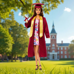Barbie Signature Graduation Wishes Fashion Doll With Burgundy Robe & Tassel Cap, Collectible Gift