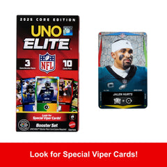 UNO Elite NFL Booster Set With 30 Elite Action Cards, 2025 Core Edition (Players May Vary)