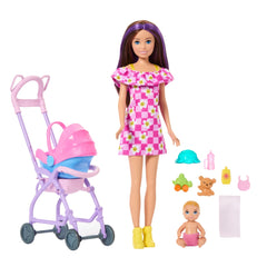 Barbie Skipper Babysitters Inc. Playset With Skipper Doll, Baby Doll, Stroller & 7 Accessories