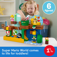 Fisher-Price Little People My Mario Adventure Playset Bundle With 6 Figures For Toddler Musical Play