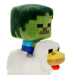 Minecraft Plush Zombie Chicken Jockey Toy, 8-inch Soft Doll inspired By The Video Game Character