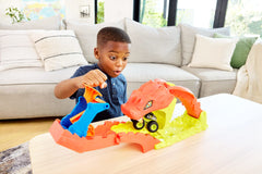 Hot Wheels Monster Trucks Snake Slam Takedown Playset With 1:64 Scale Bone Shaker Toy Vehicle