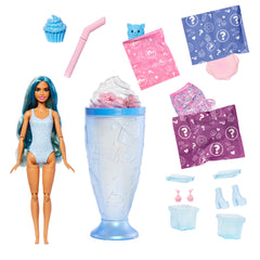 Barbie Pop Reveal Boneca Milk-shakes Copo Azul