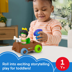 Fisher-Price Little People Dinosaur Parade Log Car & Figure Set Toddler Toy, 3 Pieces