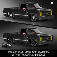 Mattel Brick Shop Hot Wheels ’83 Chevy Silverado Building Toy Kit (225 Pieces), For Collectors