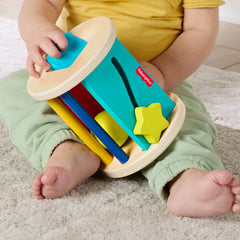 Fisher-Price-Rouleau Jeu à Quatre Pattes en Bois-Activité D’Éveil Pour Bébé