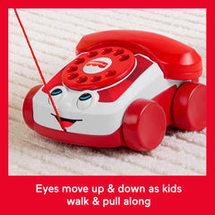 Fisher-Price Red Chatter Telephone Baby & Toddler Pull Toy, Mattel 80Th Anniversary Edition