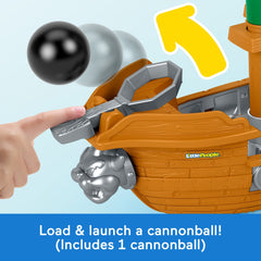 Fisher-Price Little People My Mario Bowser's Airship & Figure Set Toddler Toy
