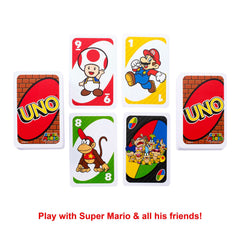 UNO Super Mario Card Game, Video Game Themed Travel Game in Collectible Storage Tin