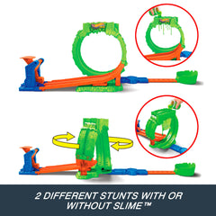 Hot Wheels Monster Trucks Mutant Chaos, Loop Challenge Playset With Wreckin’ Wolf Toy Truck & Slime
