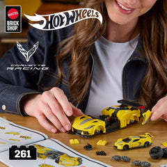 Mattel Brick Shop Hot Wheels ’20 Corvette C8.R Building Toy Kit (261 Pieces), For Collectors