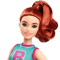 Barbie Fashionistas Doll #232 in Jersey Top And Pleated Purple Skirt, Red Hair