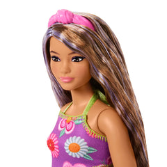 Barbie Poupée Barbie Fashionistas Brune à Mèches Violettes