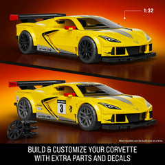 Mattel Brick Shop Hot Wheels ’20 Corvette C8.R Building Toy Kit (261 Pieces), For Collectors