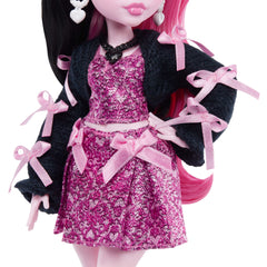 Monster High Draculaura Fashion Doll in Bow Dress With Pet Bat Count Fabulous And 7 Accessories