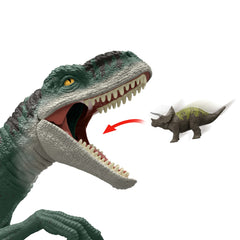 Jurassic World Super Colossal Dinosaur Pack With 1 XL 37 inch Long Atrociraptor, 4 Minis