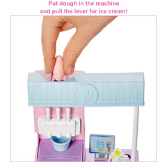 Barbie Ice Cream Shop Playset With 12 in Blonde Doll, Ice Cream Shop, Ice Cream Making Feature & Realistic Play Pieces