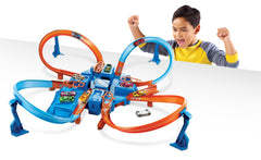 Hot Wheels Track Set With 1:64 Scale Toy Car, Criss-Cross Crash Track With Motorized Booster