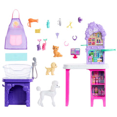 Barbie®-Coffret Espace Toilettage-Avec 3Animaux et Accessoires