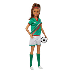 Barbie Profissões Boneca Jogadora de Futebol Camisa Verde