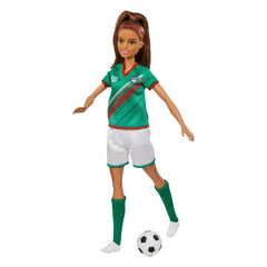 Barbie Soccer Doll, Brunette, #16 Uniform, Soccer Ball, Cleats, Socks, 3 & Up
