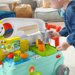 Fisher-Price Rires et Éveil Caravane en Balade 3 en 1, Centre D’Activités Musical Version Anglaise et Française