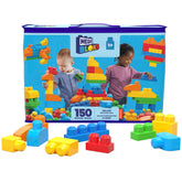 MEGA Bloks First Builders Deluxe Building Bag Toy Blocks With Storage Bag (150 Pieces) For Toddler