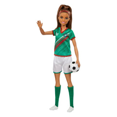 Barbie Profissões Boneca Jogadora de Futebol Camisa Verde
