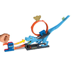 Hot Wheels City-L’Attaque du T-Rex-Coffret Looping, 1 Voiture Incluse