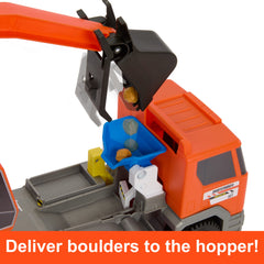Matchbox Action Drivers Matchbox Transforming Excavator, Toy Construction Truck With 1:64 Scale Vehicle