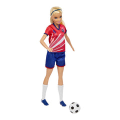 Barbie Profesiones Muñeca Jugadora de Fútbol Playera Roja