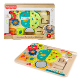Fisher-Price Wooden Activity Station Baby Busy Board Toy For Developmental Play, 1 Wood Piece