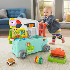 Fisher-Price Rires et Éveil Caravane en Balade 3 en 1, Centre D’Activités Musical Version Anglaise et Française
