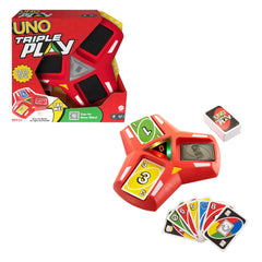 UNO Triple Play Card Game, Game For Family Night, Lights And Sounds