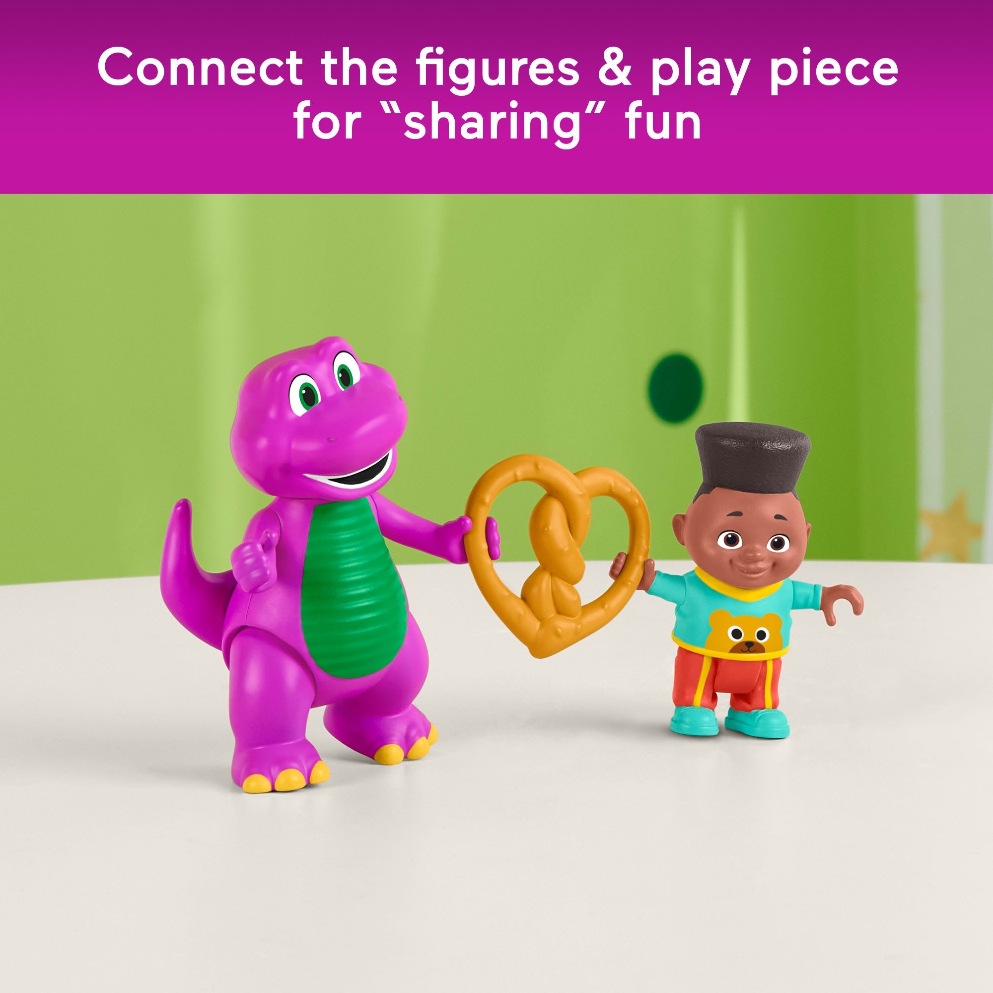 Fisher-Price Barney's World Barney's Friend David & Barney Figure Set For Kids, 3 Toys
