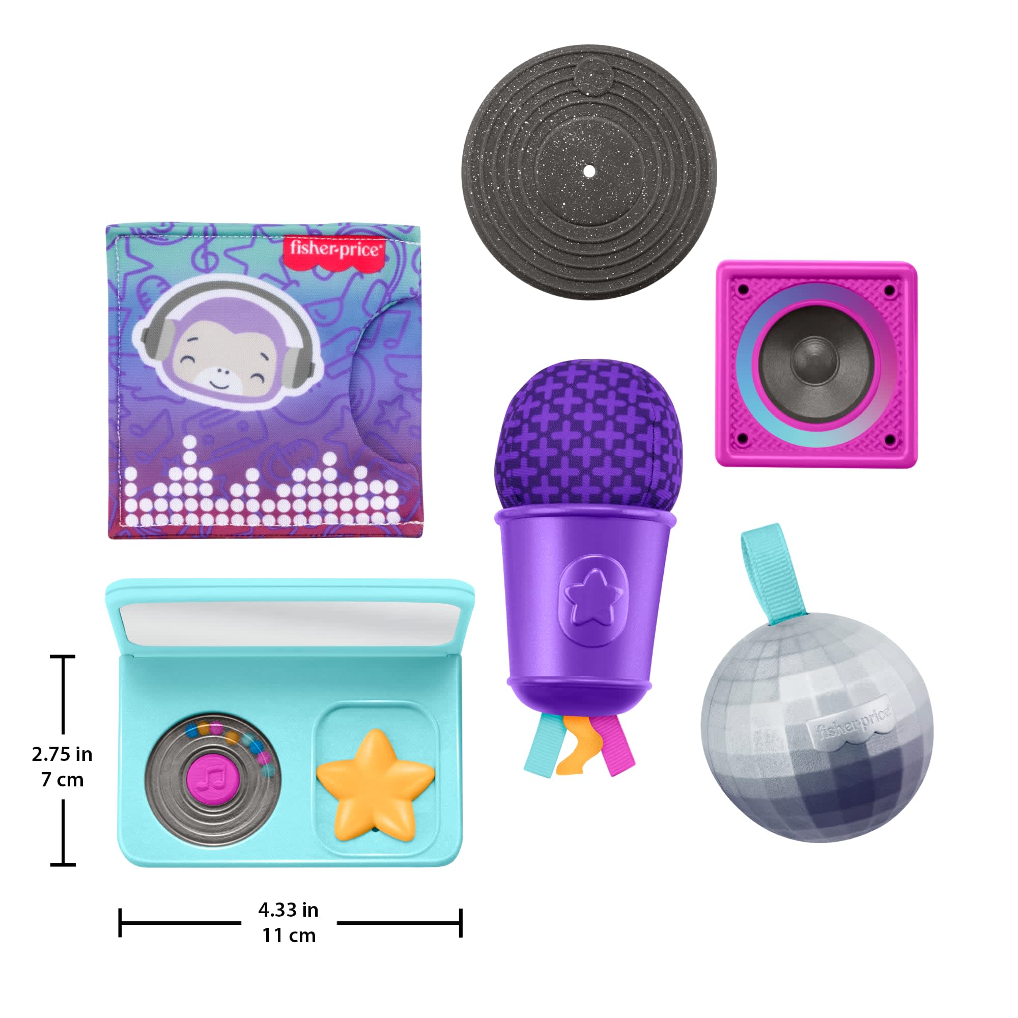 Fisher-Price Mini Me Moments DJ Gift Set, 6-Piece Sensory Baby Toys For Newborn Play