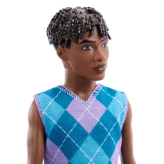 Barbie Fashionistas Style Ken Doll #253 in Lavender Shorts, Turquoise And Lavender Top, Brown Hair