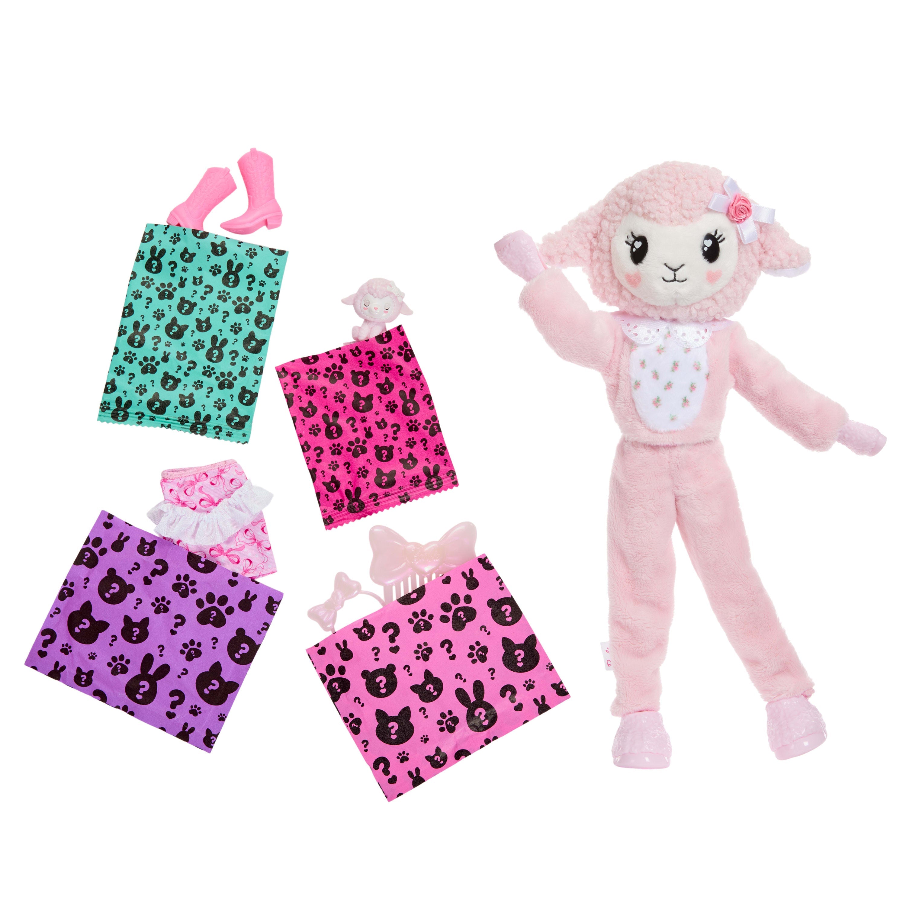 Barbie Cutie Reveal Muñeca lazos dulces rosa