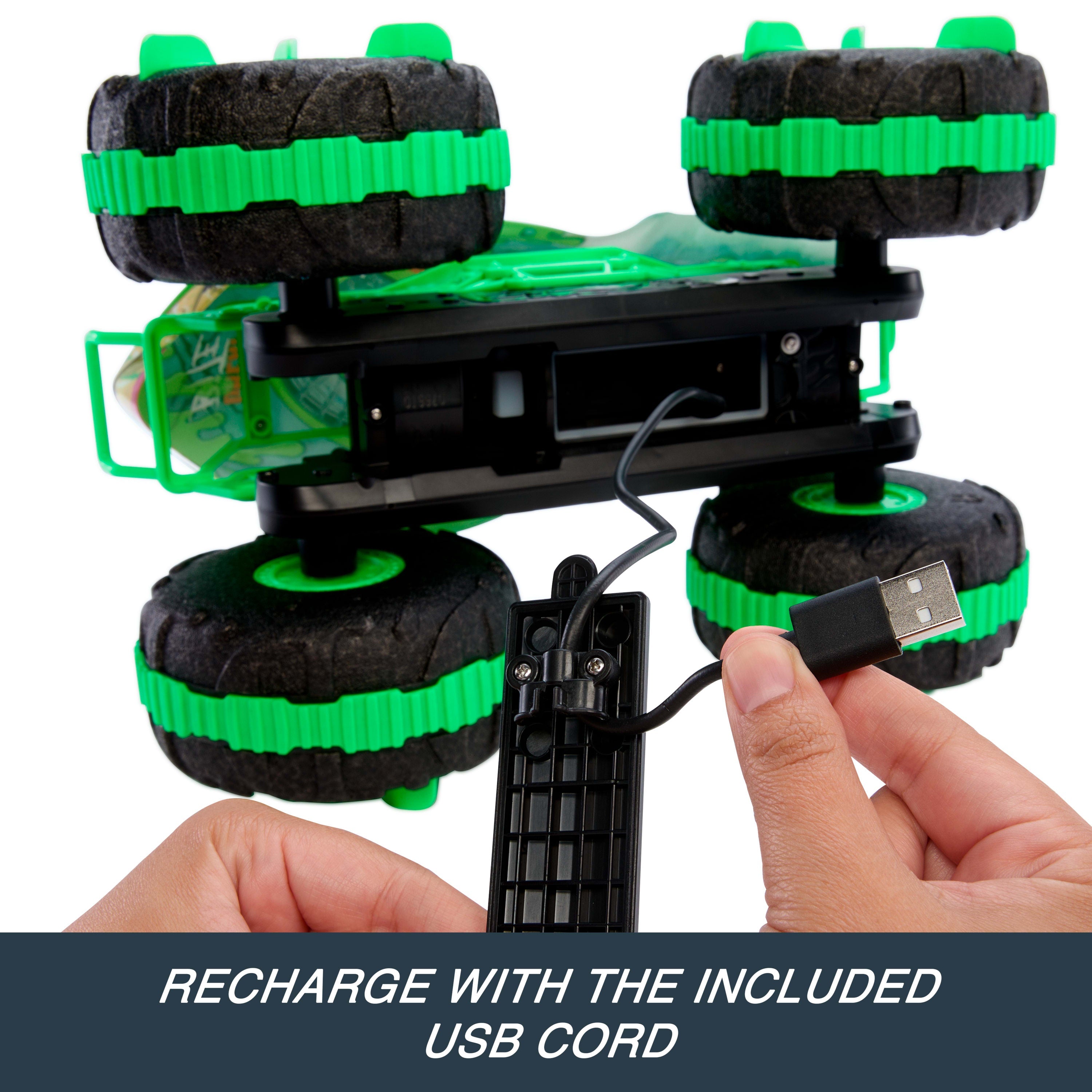 Hot Wheels Monster Trucks All-Terrain Great Bite RC, Remote-Control Toy, Drive On Land & in Water