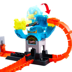 Hot Wheels City Gorilla Slam Attack Playset & Toy Car, Multiple Ways To Play, Speed Snap Track