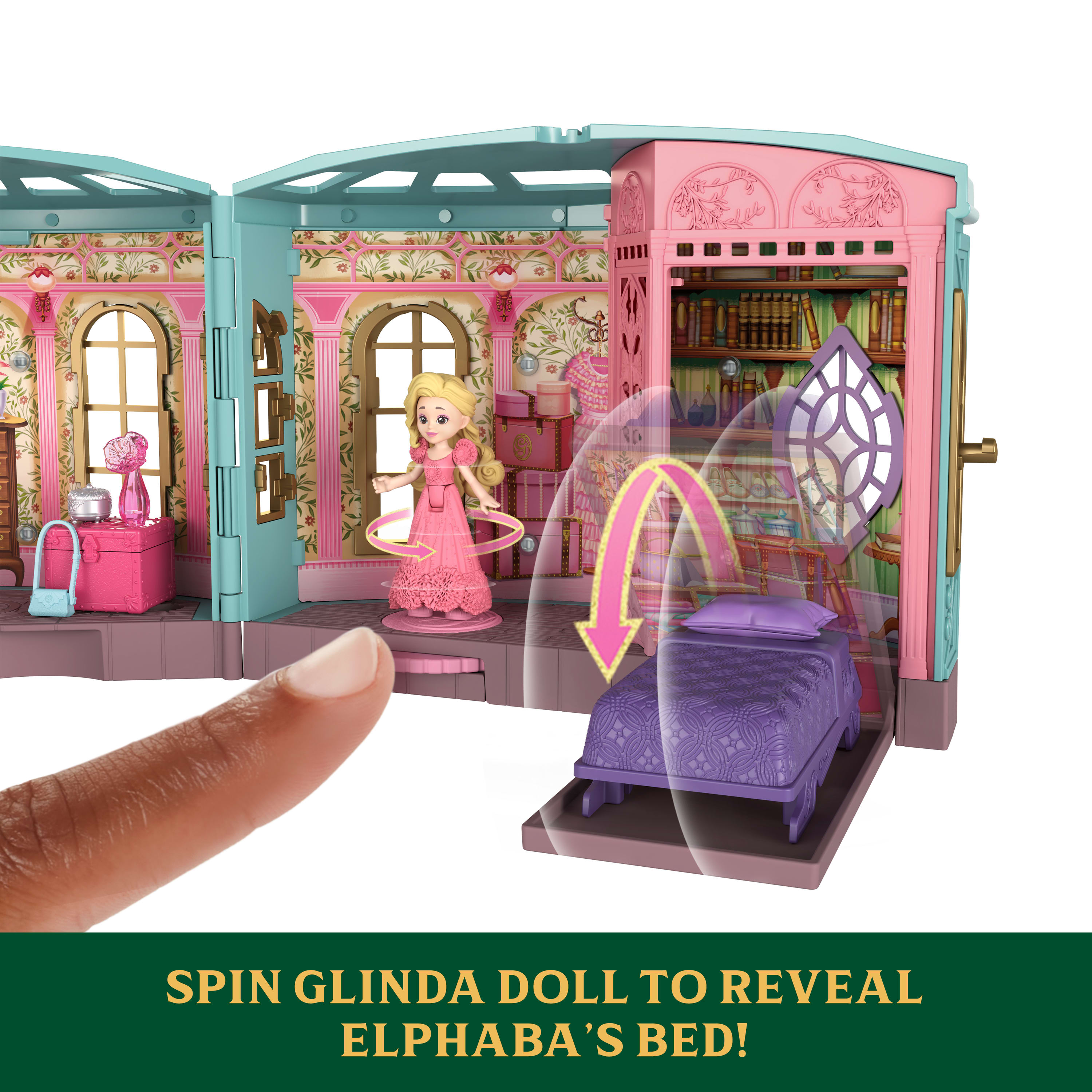 Universal Pictures’ Wicked So Popular Dorm Small Doll Playset With 3 Play Spaces & 10 Total Pieces