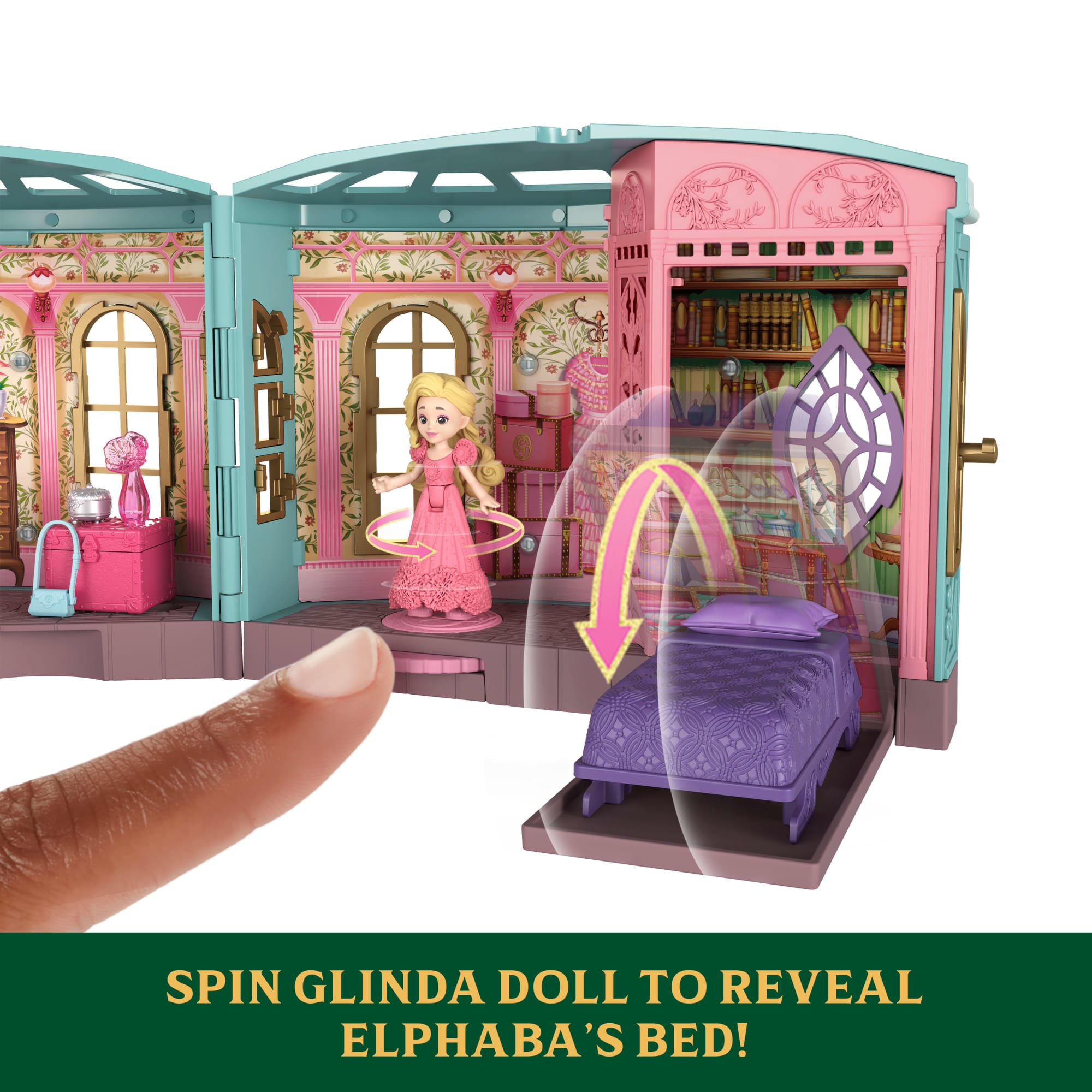 Universal Pictures’ Wicked So Popular Dorm Small Doll Playset With 3 Play Spaces & 10 Total Pieces