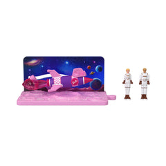 Barbie Mini BarbieLand Vehículo para Muñecas La Película Barbie y Ken en Cohete Espacial