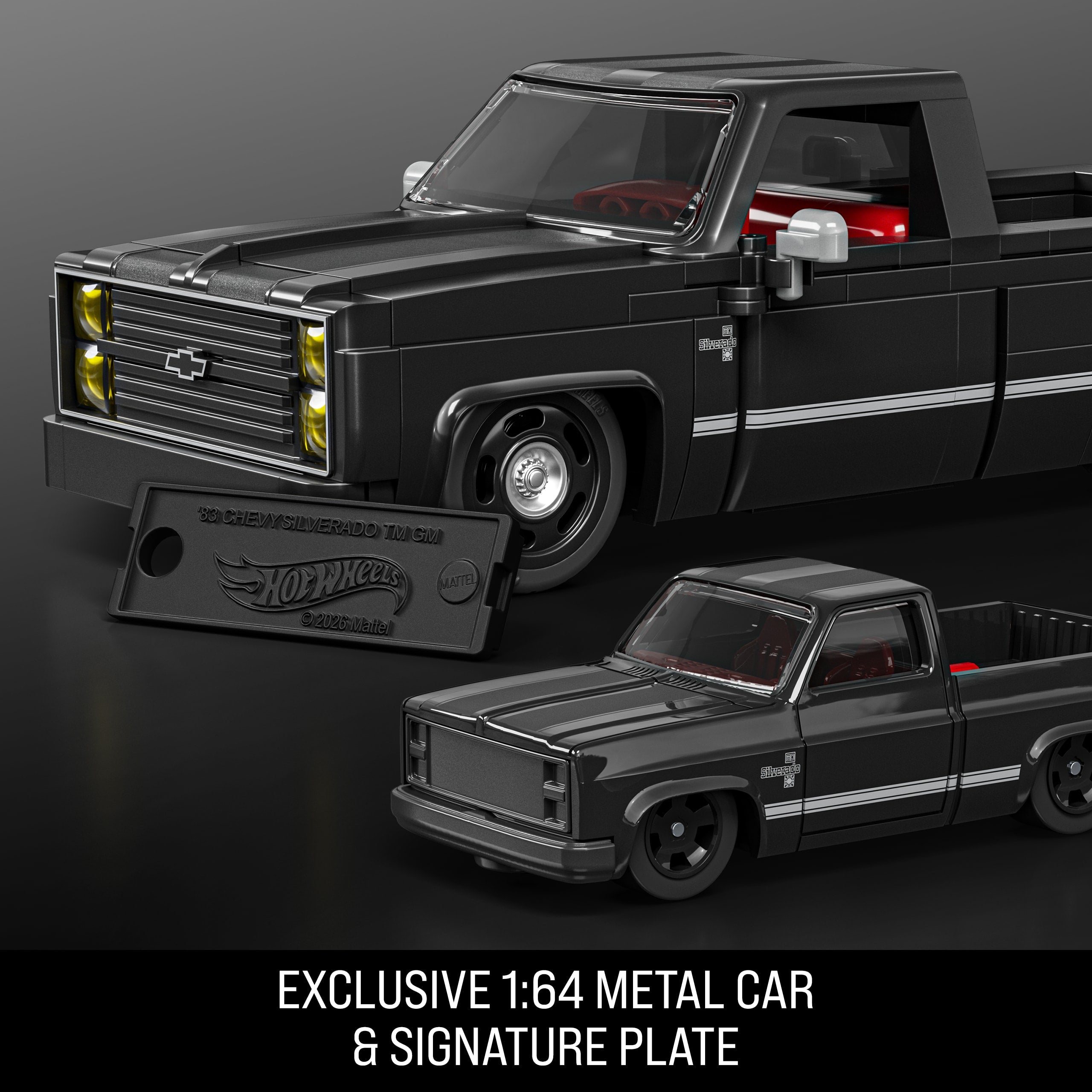 Mattel Brick Shop Hot Wheels ’83 Chevy Silverado Building Toy Kit (225 Pieces), For Collectors