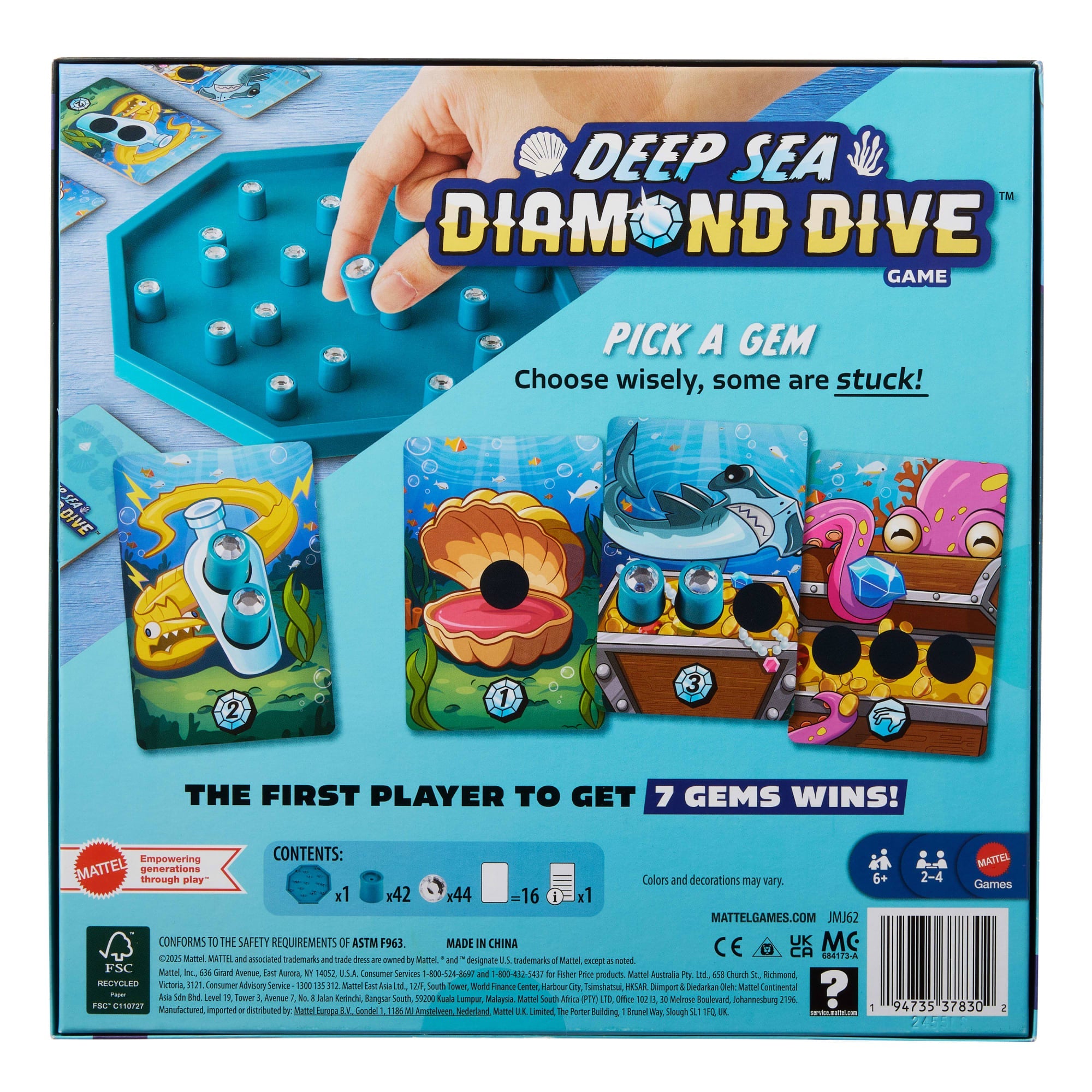 Deep Sea Diamond Dive Family Board Game For Kids And Adults With Easy Rules And Quick Gameplay