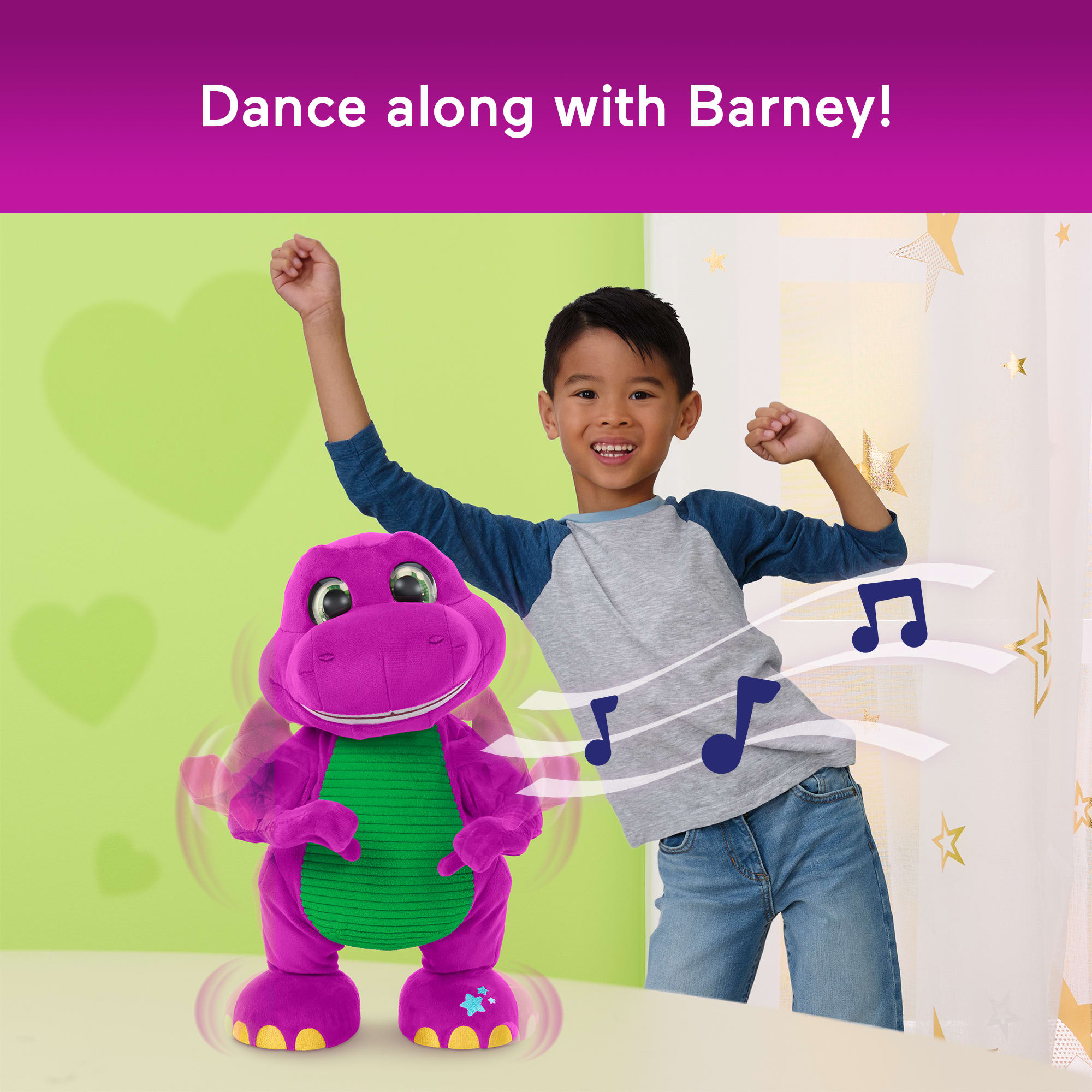 Fisher-Price Barney's World Dance Moves Music Barney Plush, 13-inch Figure, Songs, Sounds, Lights & Soft Texture