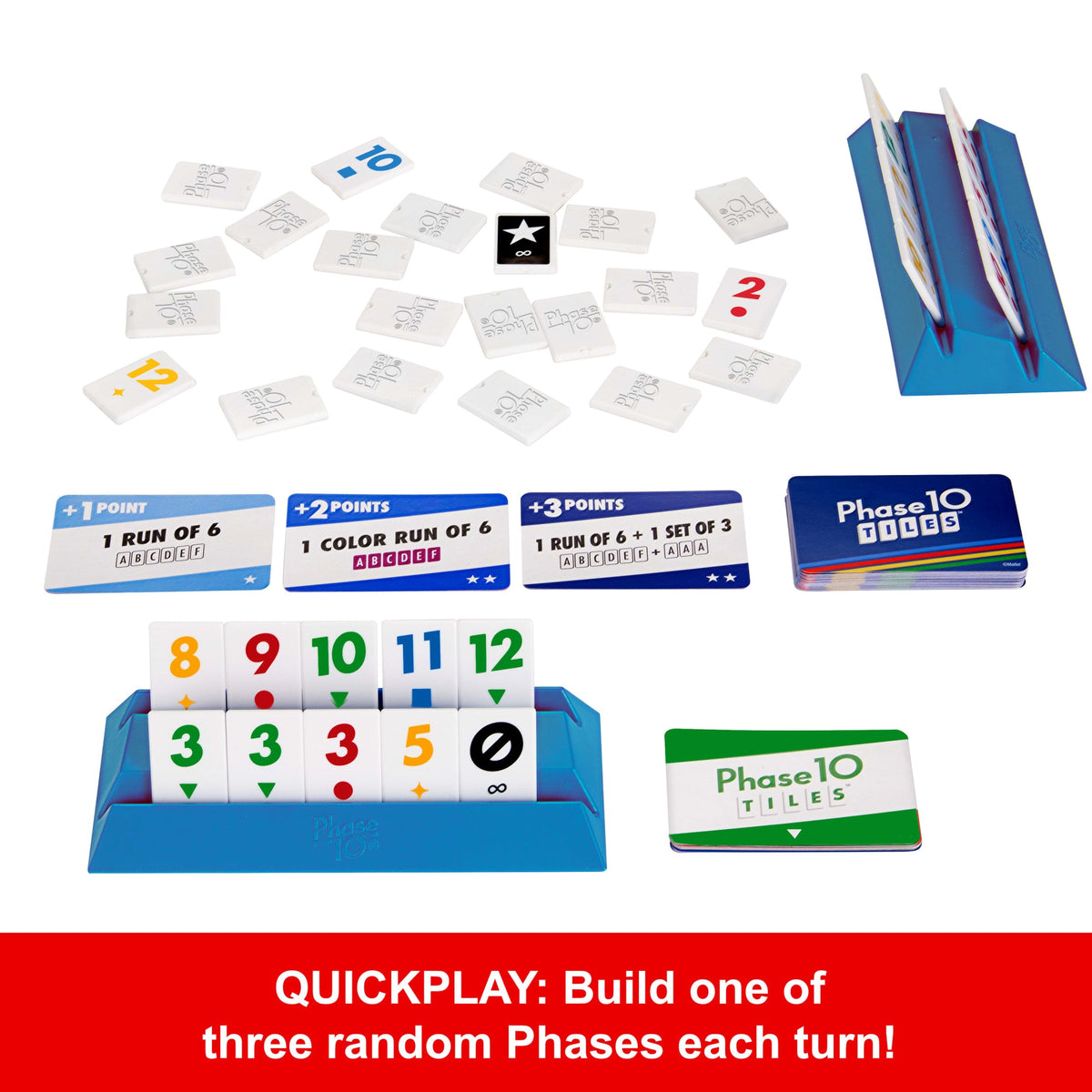 Phase 10 Tiles Game, Family Tile-Based Game With Rummy-Type Play For 2-6 Players